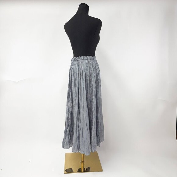 SILVER PLEATED METALLIC MAXI DRESS - Picture 4 of 5